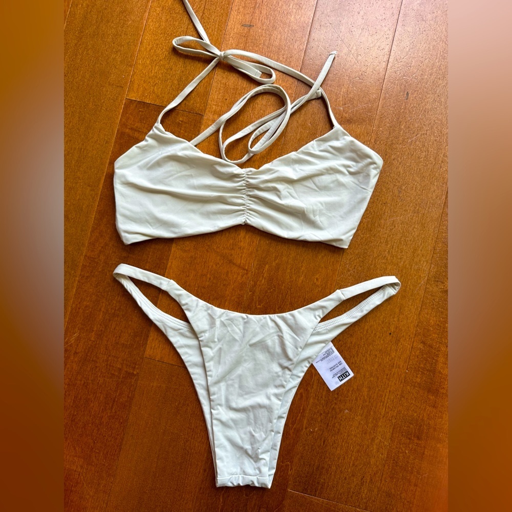 NEW KITH Bikini in Creamy White - Top (M) & Bottoms (L)